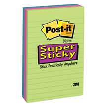 Post-it® Super Sticky linjer 102x152mm(3 